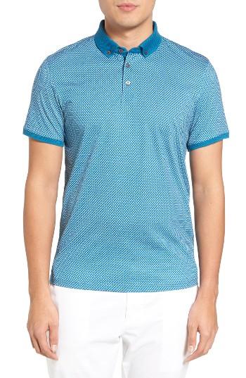 Men's Ted Baker London Fliyte Jacquard Polo (m) - Blue/green