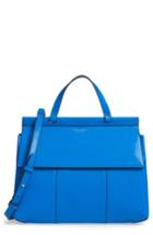 Tory Burch Block T Leather Top Handle Satchel - Blue