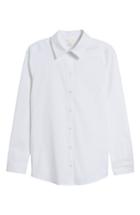 Petite Women's Caslon Button Front Shirt P - White