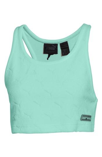 Women's Fenty Puma By Rihanna Jacquard Terry Cloth Crop Tank Top - Blue