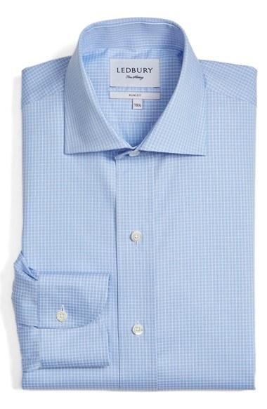 Men's Ledbury Slim Fit Check Dress Shirt .5 - Blue