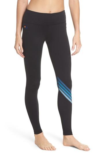 Women's Aviator Nation Chevron Leggings - Black