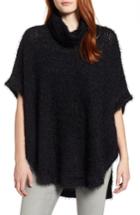 Women's Caslon Eyelash Knit Poncho Sweater /small - Black