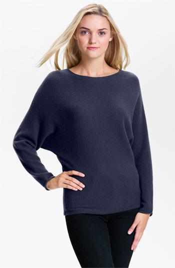 Only Mine Dolman Sleeve Cashmere Sweater Navy X-small