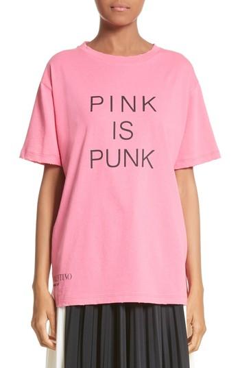 Women's Valentino Pink Is Punk Cotton Tee - Pink