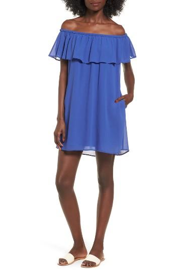 Women's Speechless Off The Shoulder Shift Dress - Blue