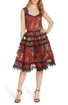 Women's Bronx And Banco Elsa Sleeveless Lace Fit & Flare Dress - Red