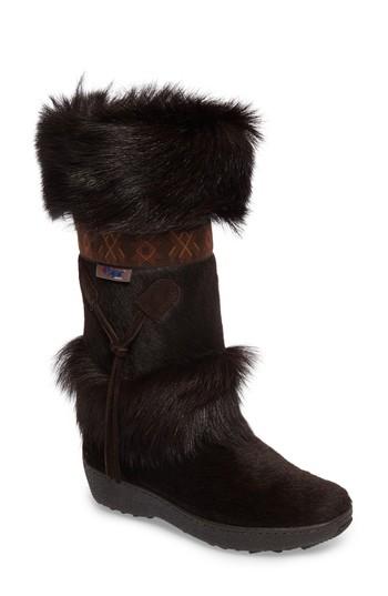 Women's Pajar Laura Genuine Goat Fur Waterproof Boot -7.5us / 38eu - Brown