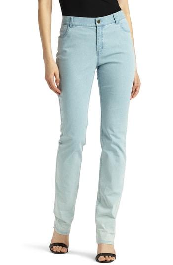 Women's Lafayette 148 New York 'primo Denim' Curvy Fit Slim Leg Jeans - Purple