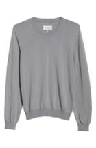 Men's Mm6 Maison Margiela Jersey Cotton Sweater With Elbow Patches - Grey
