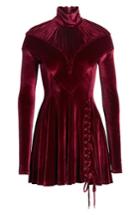 Women's Y/project Tie Hem Velvet Minidress Us / 38 Fr - Burgundy