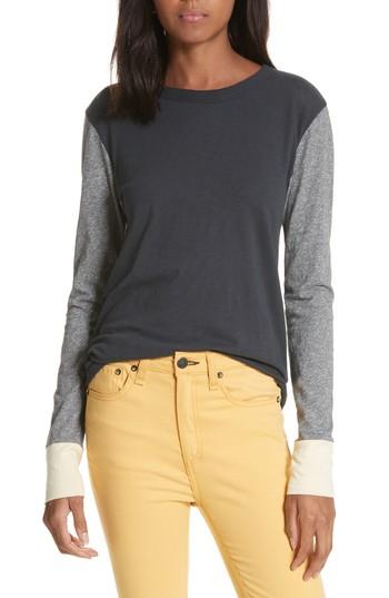 Women's Rag & Bone/jean Panel Tee, Size - Black