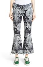 Women's Marques'almeida Floral Print Classic Crop Flare Jeans Us / 6 Uk - Blue
