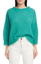 Women's Isabel Marant Crop Sleeve Mohair & Wool Blend Sweater Us / 36 Fr - Green