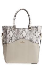 Celine Dion Motif Leather Tote - Grey