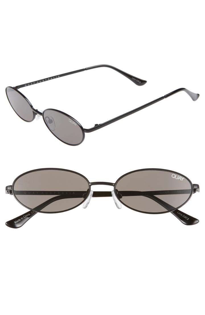 Women's Quay Australia Clout 54mm Round Sunglasses - Black/ Smoke
