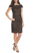 Women's Tadashi Shoji Lace Cap Sleeve Dress - Black
