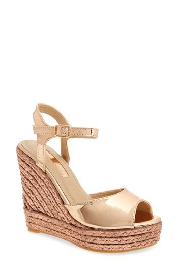 Women's Lauren Lorraine Lina Platform Wedge Sandal .5 M - Pink