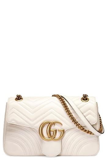 Gucci Medium Gg Marmont 2.0 Tricolor Matelasse Leather Shoulder Bag - White