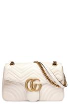 Gucci Medium Gg Marmont 2.0 Tricolor Matelasse Leather Shoulder Bag - White