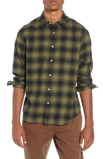 Men's Life/after/denim Lumberjack Plaid Slim Fit Sport Shirt, Size - Green