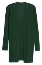 Petite Women's Eileen Fisher Long Wool Cardigan P - Green