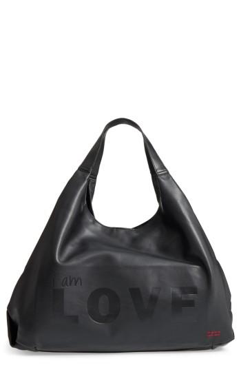 Peace Love World Slouchy Faux Leather Hobo - Black