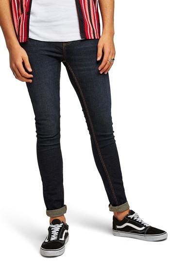 Men's Topman Spray On Skinny Fit Jeans X 32 - Blue