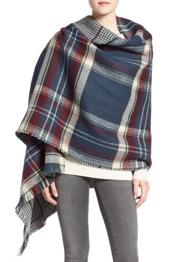 Women's Barbour Reversible Plaid & Check Wrap, Size - Red