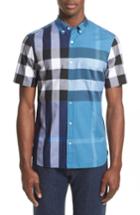 Men's Burberry Sawick Trim Fit Short Sleeve Check Sport Shirt