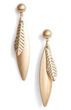 Women's Halogen Linear Leaf Earrings