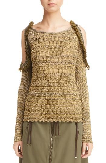 Women's Kenzo Ruffle Metallic Knit Top