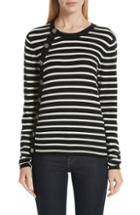 Women's Altuzarra Stripe Button Side Wool Sweater - Black