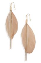 Women's Bp. Feather & Chain Drop Earrings