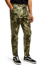 Men's Topman Sand Camouflage Tapered Trousers 36 - Green
