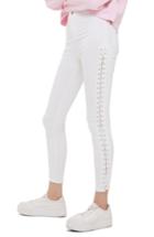 Petite Women's Topshop Joni Side Lace-up Ankle Skinny Jeans X 28 - White