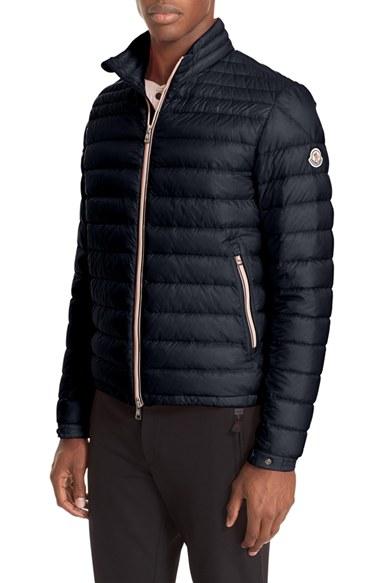Men's Moncler Daniel Channel Quilted Down Jacket - Blue