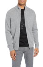 Men's Boss Erinaldo Regular Fit Virgin Wool Zip Cardigan - Grey