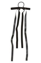 Cara Skinny Double Bow Ponytail Holder, Size - Black