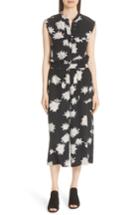 Women's Vince Chrysanthemum Print Silk Jumpsuit - Blue