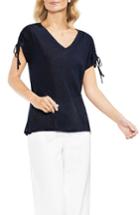Women's Vince Camuto Drawstring Shoulder V-neck Tee - Blue