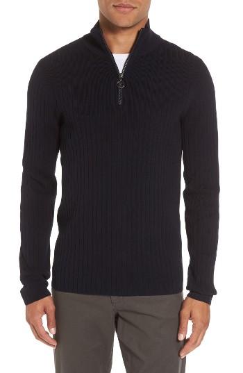 Men's Vince Half Zip Mock Neck Sweater - Blue