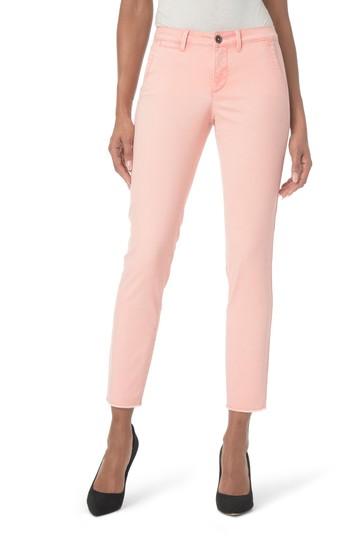Women's Nydj Frayed Hem Skinny Chinos - Pink