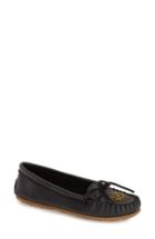 Women's Minnetonka Beaded Moccasin .5 M - Black