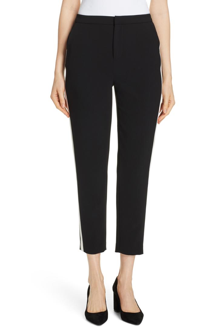 Women's Alice + Olivia Jason Side Stripe Straight Leg Pants - Black
