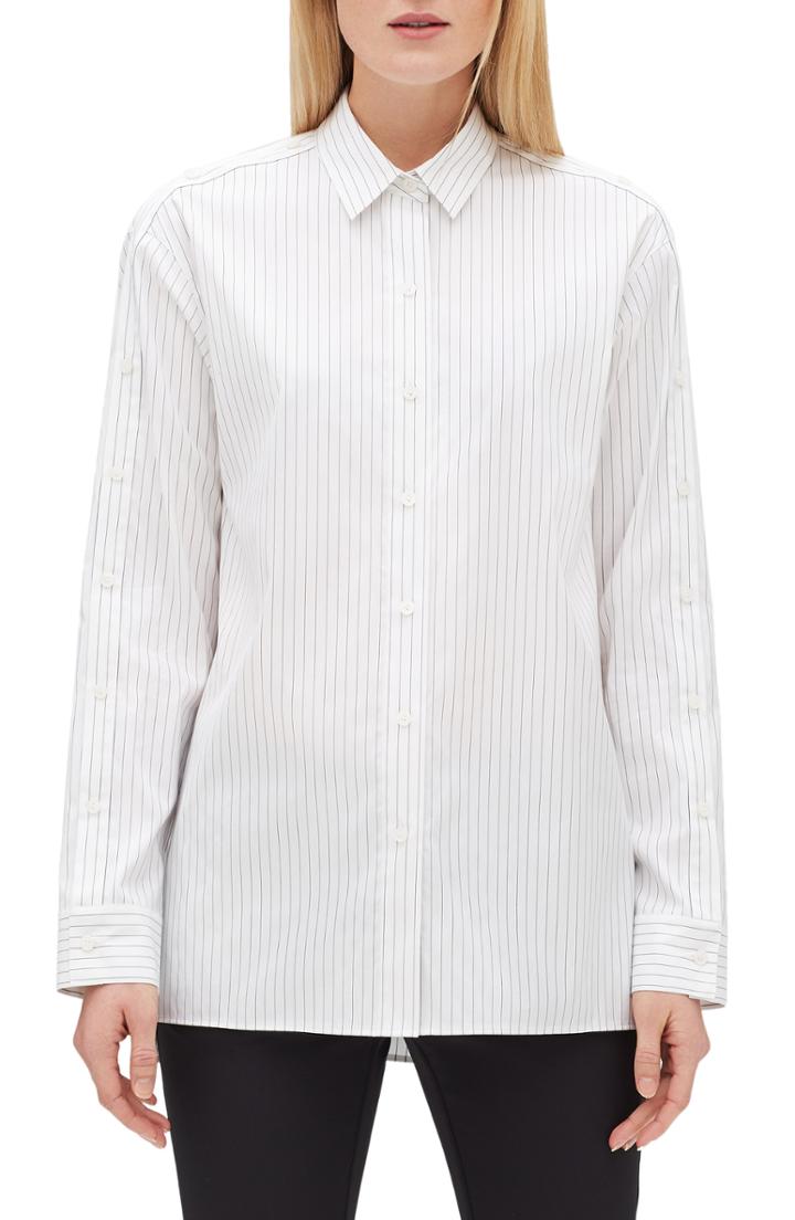 Women's Lafayette 148 New York Trinity Stanford Stripe Shirt