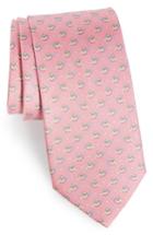 Men's Salvatore Ferragamo Effe Owl & Bat Print Silk Tie, Size - Pink