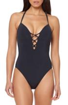 Women's Bleu By Rob Beattie Plunge One-piece Swimsuit - Black
