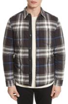 Men's Burberry Walsden Plaid Flannel Shirt Jacket - Black