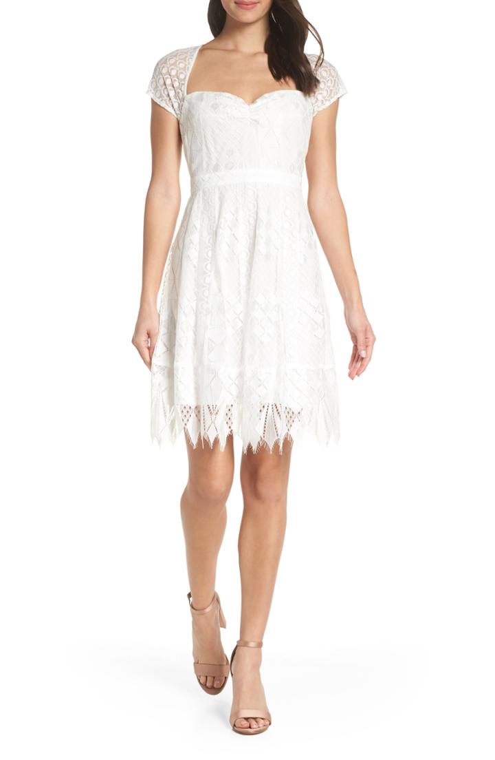Women's Foxiedox Bravo Zulu Lace Sweetheart Cocktail Dress - Ivory